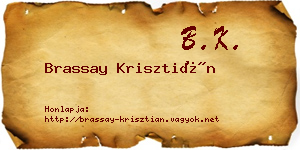 Brassay Krisztián névjegykártya